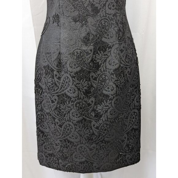 NWOT! DEMETRIOS! LUXE, HAND BEADED  PAISLEY FLORAL "LITTLE BLACK DRESS!" SZ 6 - Picture 4 of 8